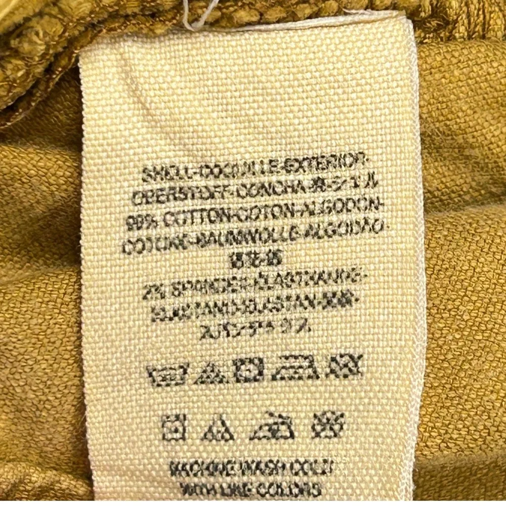 Free People Corduroy Overalls Womens 29 Straight Leg Distressed Mustard Yellow